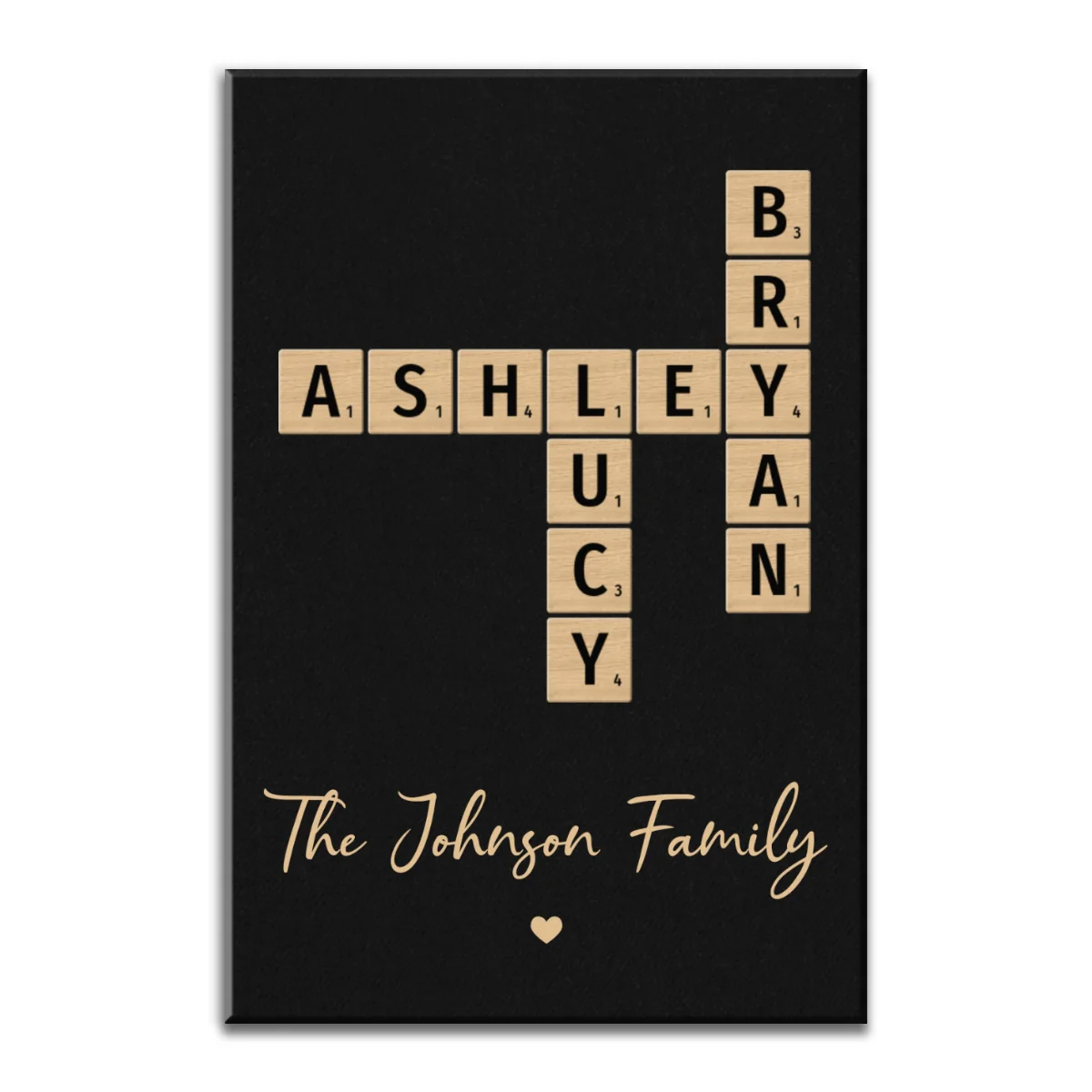 Family Crossword Art - Created In A Moment, Treasured Forever - Personalized Canvas Prints - Image 6