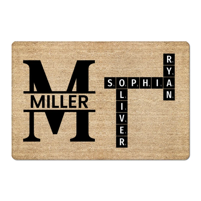 Family Crossword Art Created In A Moment Treasured Forever Personalized Doormat - Image 8