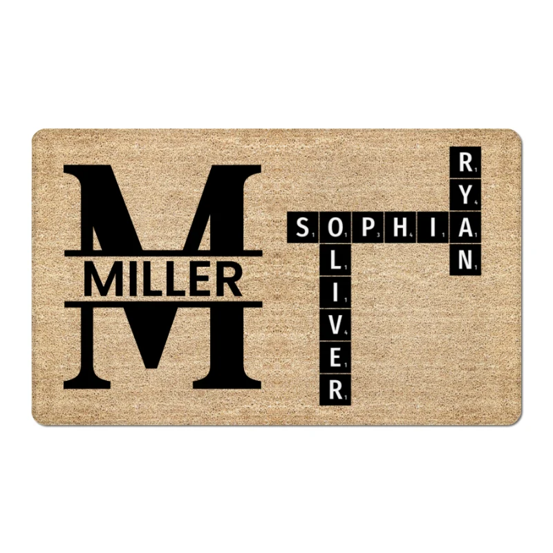 Family Crossword Art Created In A Moment Treasured Forever Personalized Doormat - Image 9