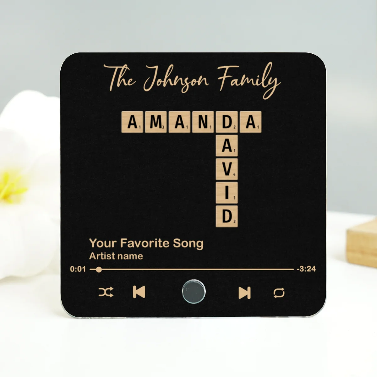 Family Crossword Art - Created In A Moment, Treasured Forever Personalized Music Fridge Magnet, Mother's Day, Father's Day Gift - Image 10