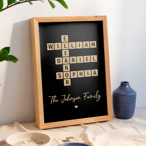 Family Crossword Art - Created In A Moment, Treasured Forever - Personalized Poster - Image 10