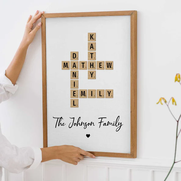 Family Crossword Art - Created In A Moment, Treasured Forever - Personalized Poster - Image 11