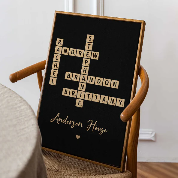 Family Crossword Art - Created In A Moment, Treasured Forever - Personalized Poster - Image 12