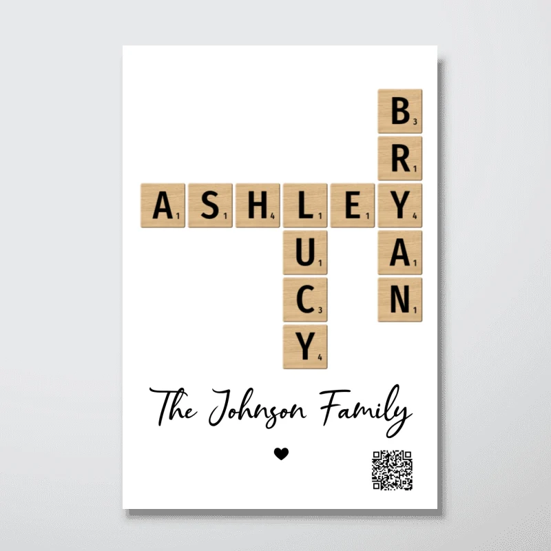 Family Crossword Art - Created In A Moment, Treasured Forever - Personalized Poster - Image 15