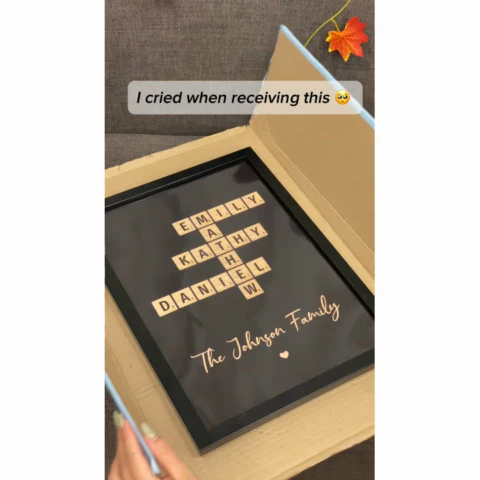 Family Crossword Art - Created In A Moment, Treasured Forever - Personalized Poster - Image 2