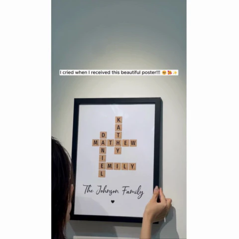 Family Crossword Art - Created In A Moment, Treasured Forever - Personalized Poster - Image 3