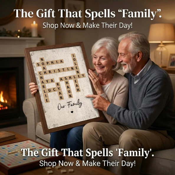 Family Crossword Art - Created In A Moment, Treasured Forever - Personalized Poster - Image 5
