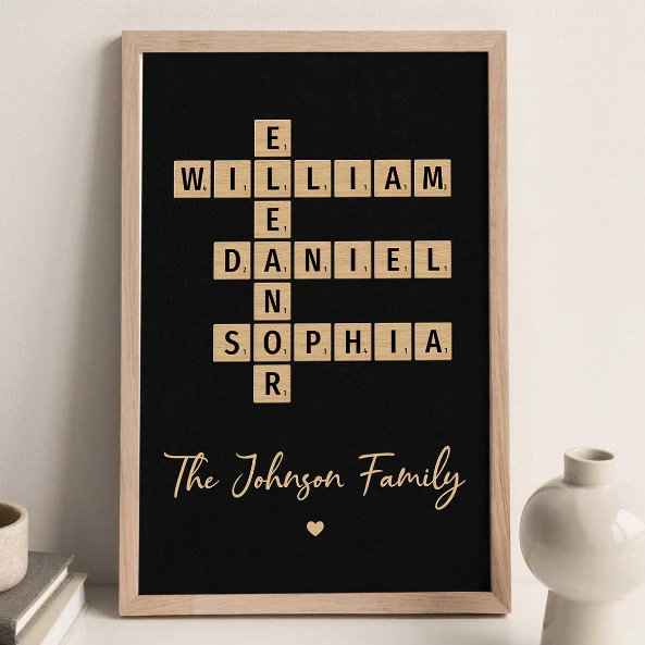 Family Crossword Art - Created In A Moment, Treasured Forever - Personalized Poster - Image 7