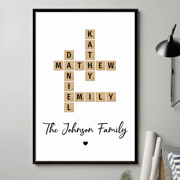 Family Crossword Art - Created In A Moment, Treasured Forever - Personalized Poster - Image 8