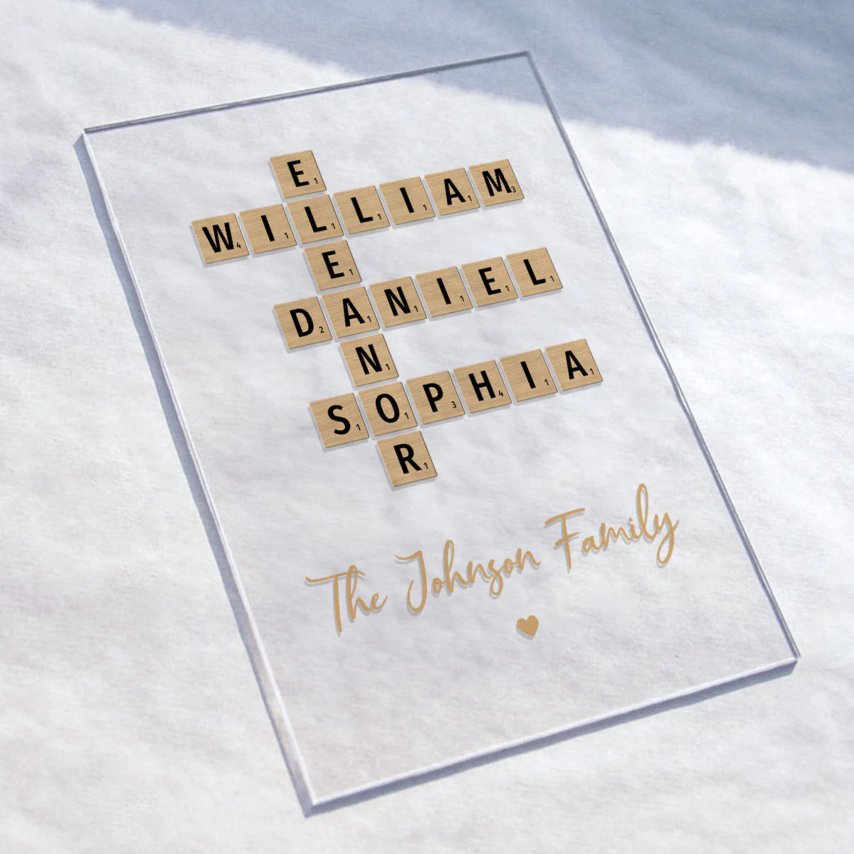Family Crossword Art Created In A Moment, Treasured Forever Personalized Rectangle Acrylic Plaque - Image 4
