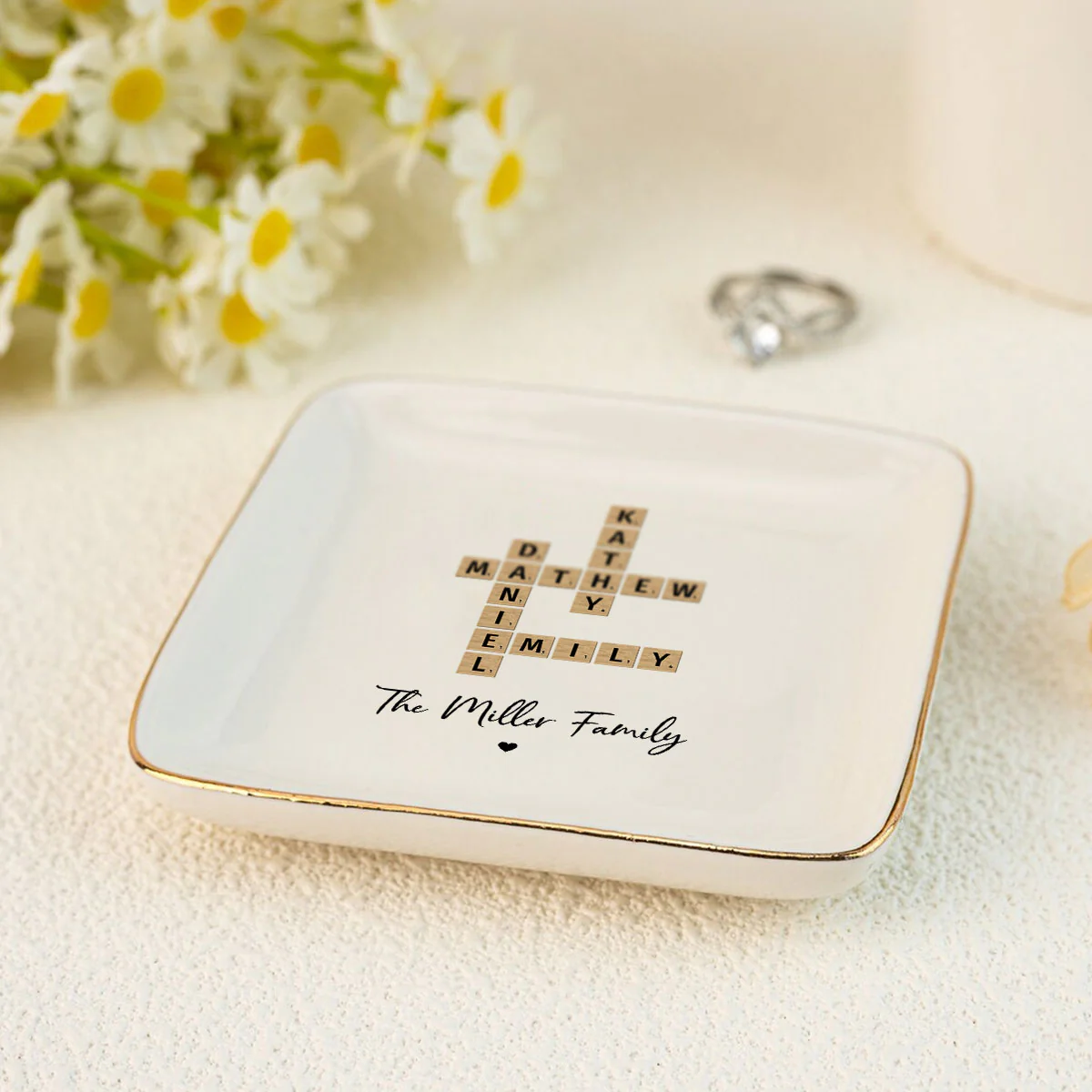 Family Crossword Art Personalized Jewelry Dish, Created In A Moment, Treasured Forever - Image 5