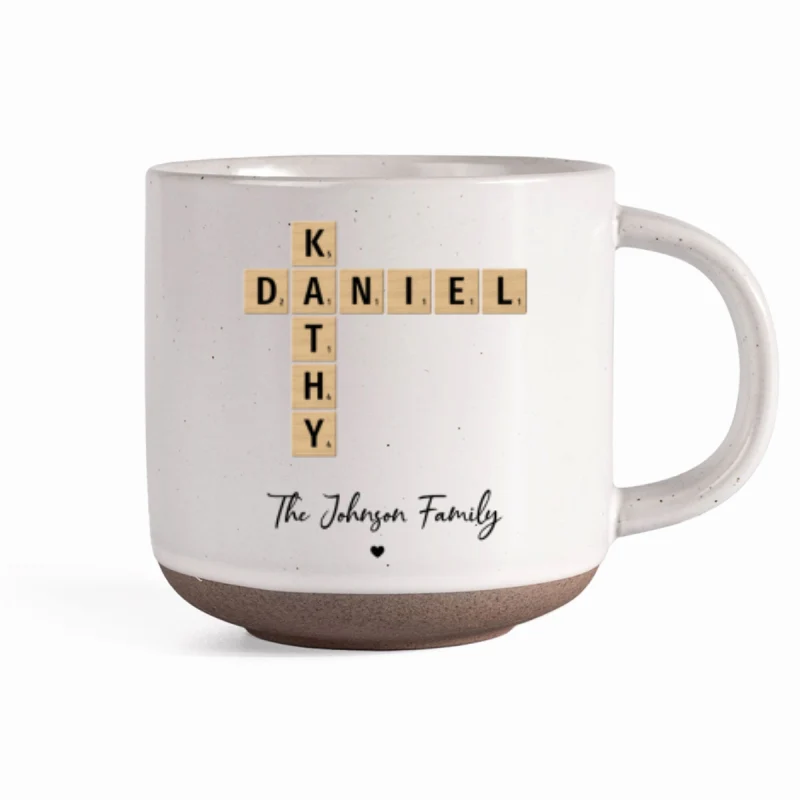 Family Crossword Art Personalized Pottery Mug, Unique Gift For Siblings, For Family - Image 10