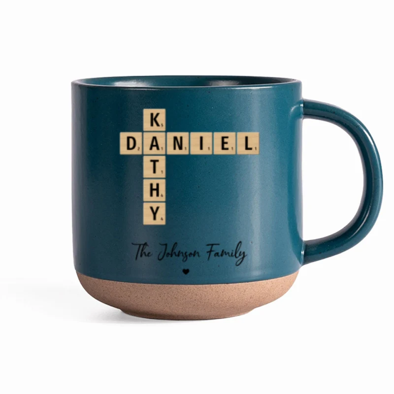 Family Crossword Art Personalized Pottery Mug, Unique Gift For Siblings, For Family - Image 11