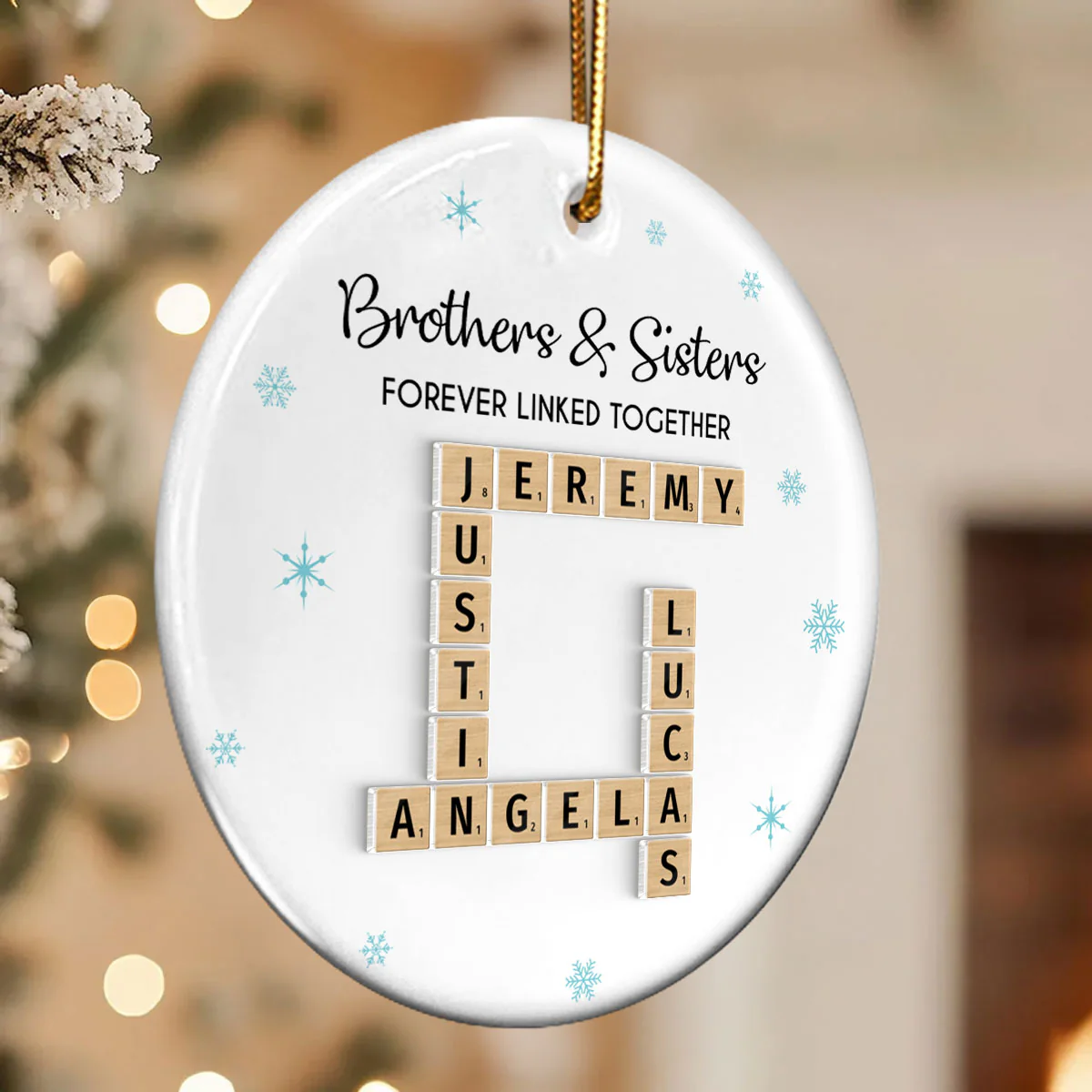 Family Crossword - Personalized Ceramic With Acrylic Ornament - Unique Christmas Gift For Family - Image 6