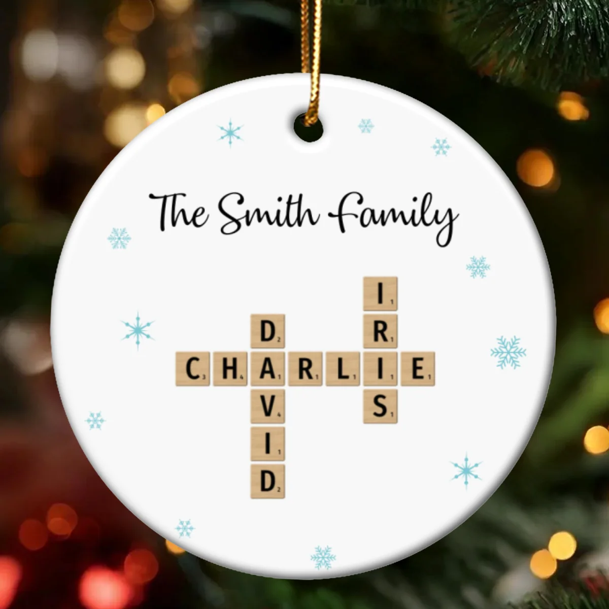 Family Crossword - Personalized Ceramic With Acrylic Ornament - Unique Christmas Gift For Family - Image 9