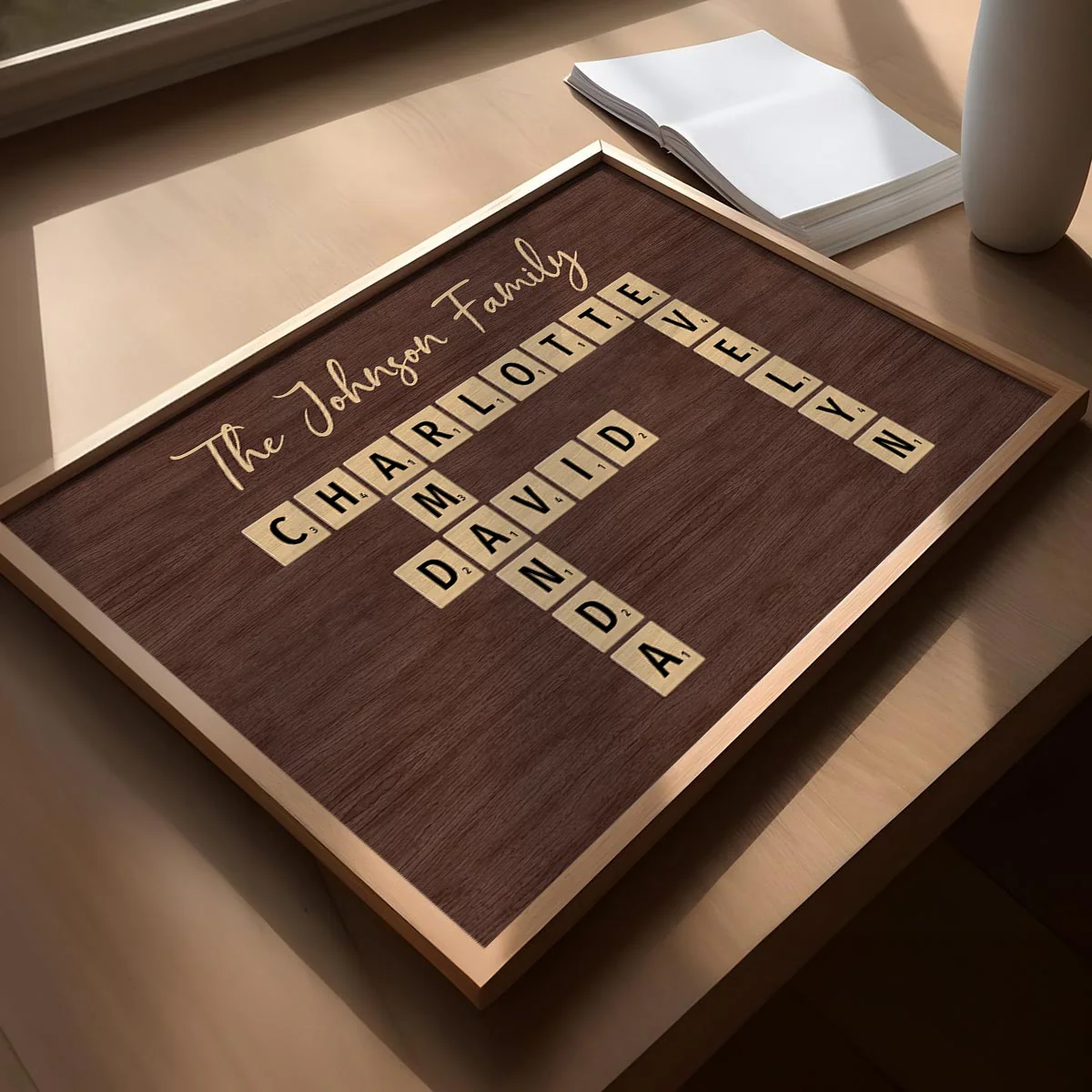 Family Crossword Puzzle Art Created In A Moment, Treasured Forever - Personalized Poster - Image 3