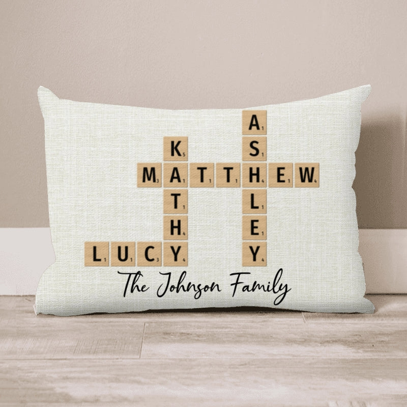 Family Crossword Puzzle Art Family Bond Personalized Rectangle Pillow - Image 10