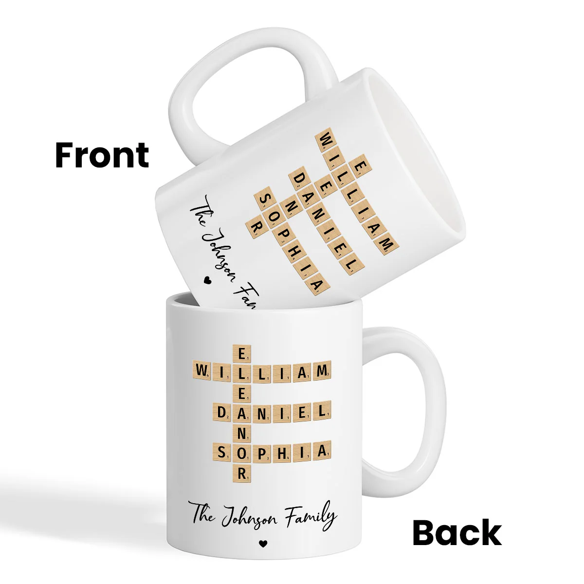 Family Crossword Puzzle Art Gift For Family Friends Personalized Mug - Image 3