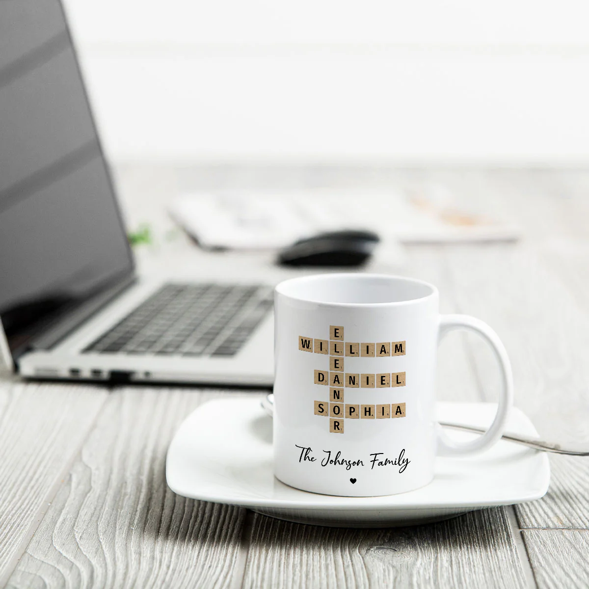 Family Crossword Puzzle Art Gift For Family Friends Personalized Mug - Image 4