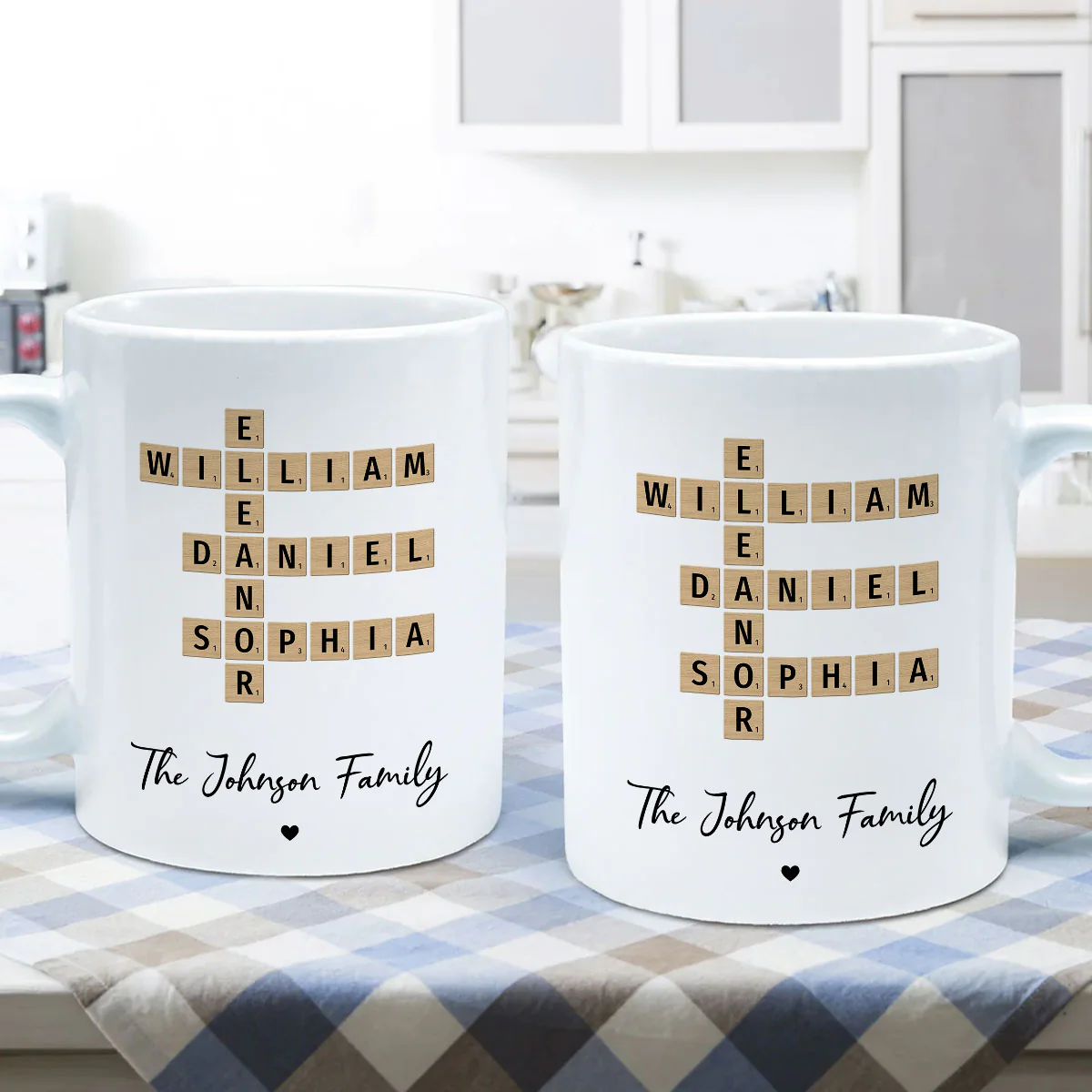 Family Crossword Puzzle Art Gift For Family Friends Personalized Mug - Image 5