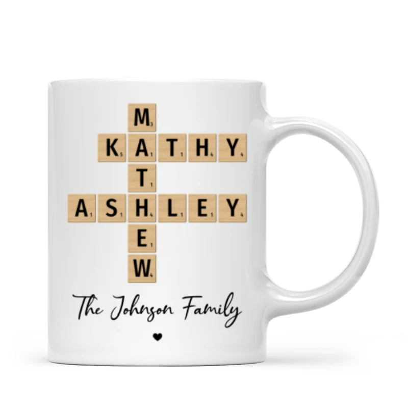 Family Crossword Puzzle Art Gift For Family Friends Personalized Mug - Image 7