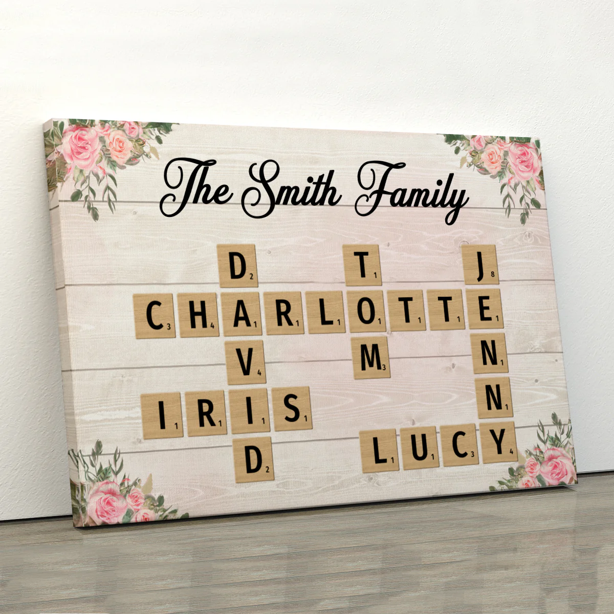 Family Crossword Puzzle Art Personalized Canvas Prints, Gift For Mom, Grandma - Image 6