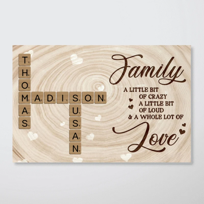 Family Crossword Wall Art A Whole Lot Of Love - Personalized Poster - Sentimental Gift for Loved Ones - Image 11