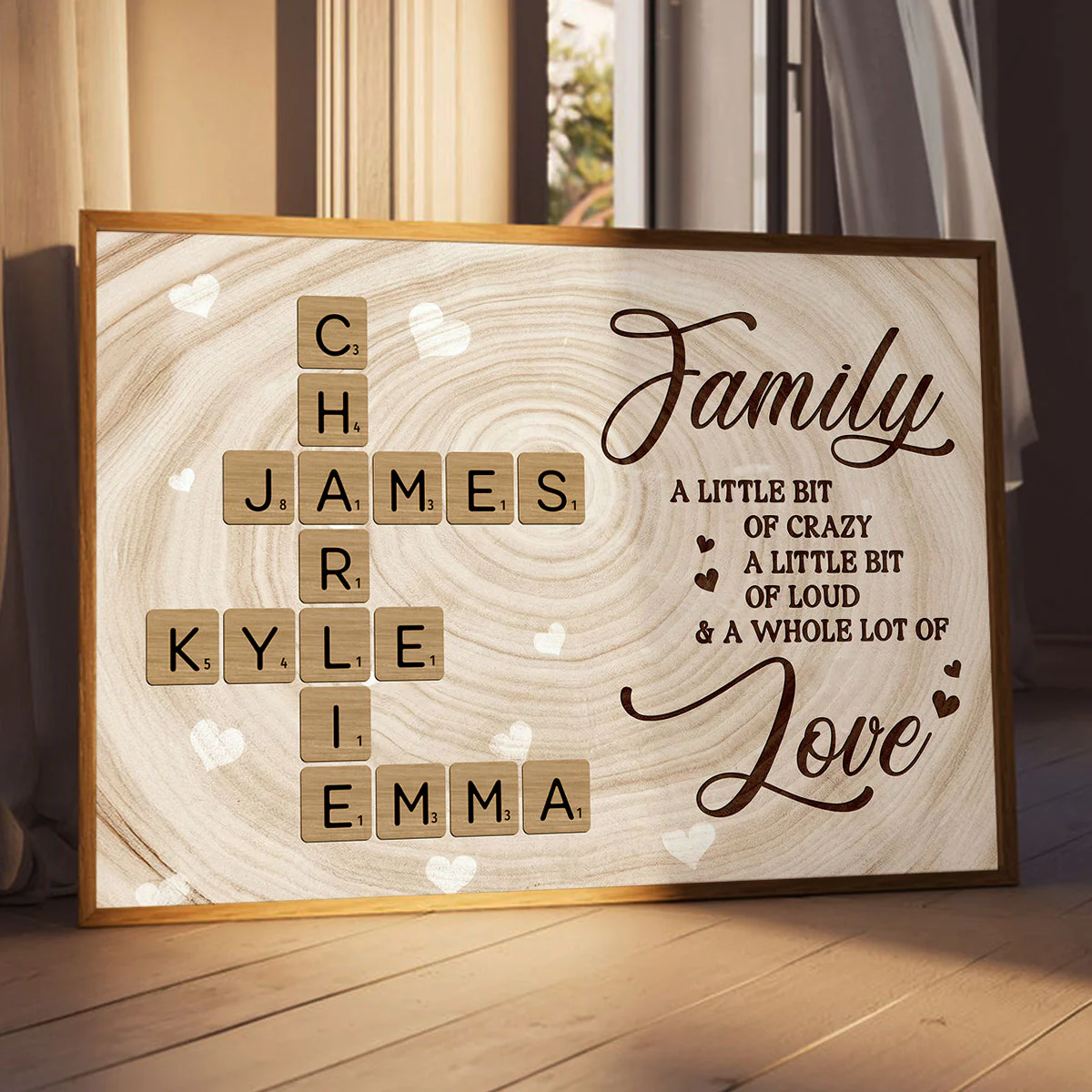 Family Crossword Wall Art A Whole Lot Of Love - Personalized Poster - Sentimental Gift for Loved Ones - Image 2