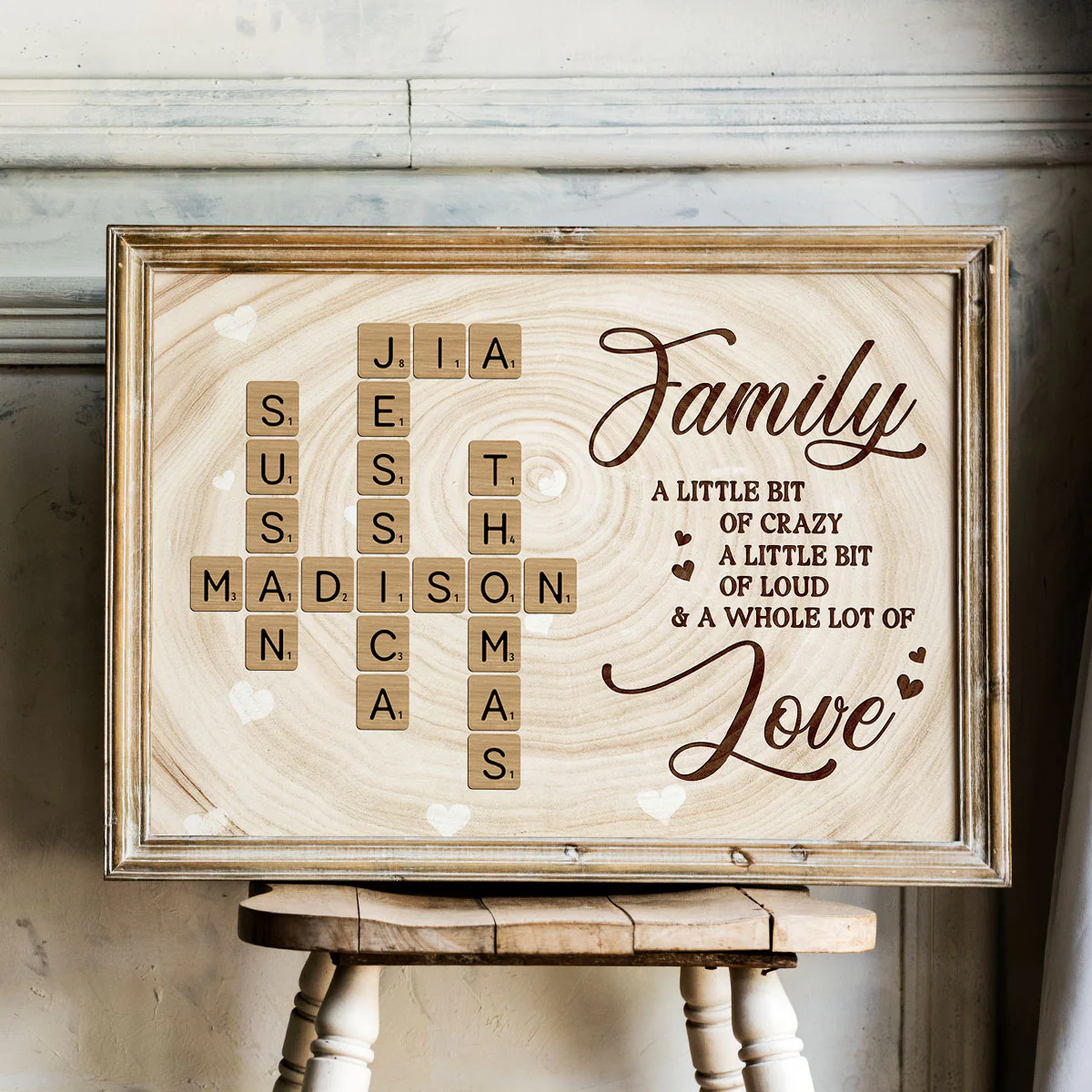 Family Crossword Wall Art A Whole Lot Of Love - Personalized Poster - Sentimental Gift for Loved Ones - Image 3