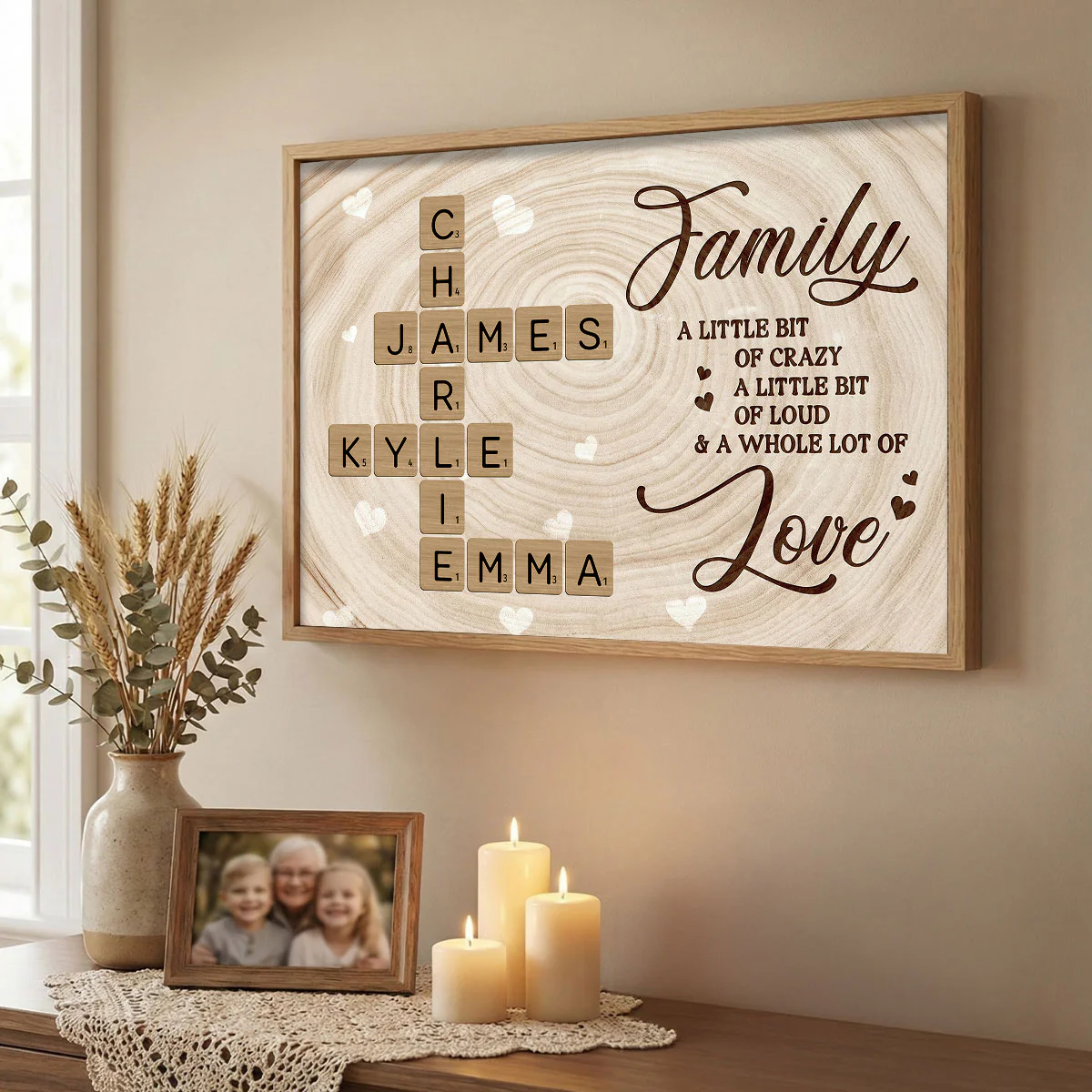 Family Crossword Wall Art A Whole Lot Of Love - Personalized Poster - Sentimental Gift for Loved Ones - Image 4