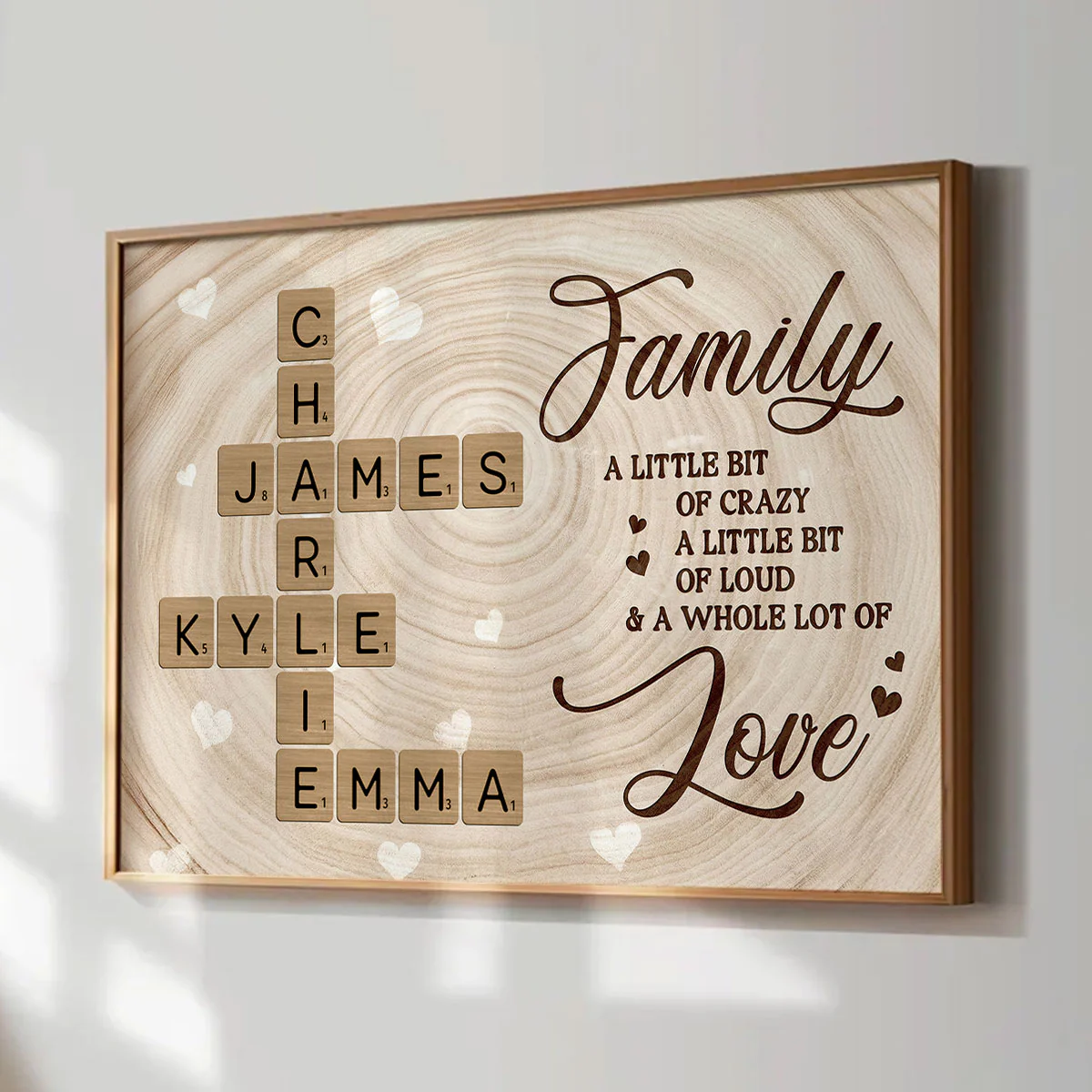 Family Crossword Wall Art A Whole Lot Of Love - Personalized Poster - Sentimental Gift for Loved Ones - Image 5