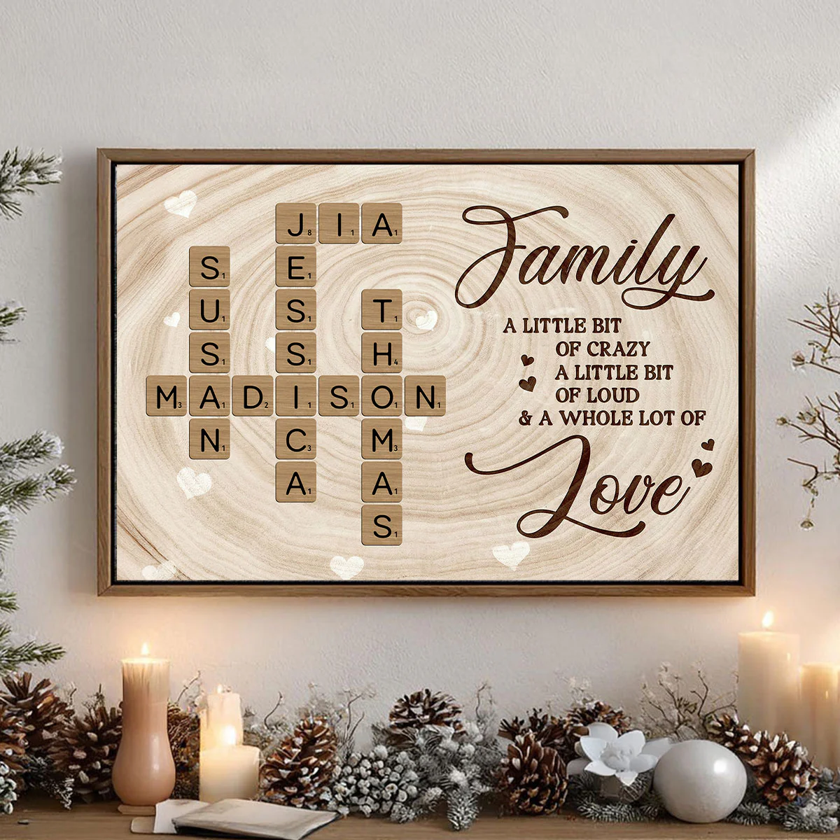 Family Crossword Wall Art A Whole Lot Of Love - Personalized Poster - Sentimental Gift for Loved Ones - Image 6