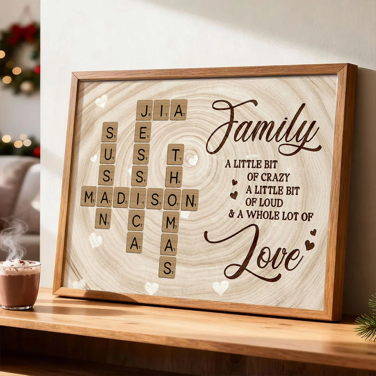 Family Crossword Wall Art A Whole Lot Of Love - Personalized Poster - Sentimental Gift for Loved Ones - Image 8