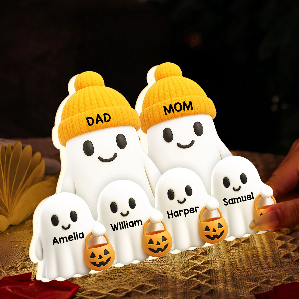 Family Dad Mom Kids Boo Crew Fall Halloween Decor - Personalized Light Box - Gift For Family - Image 5