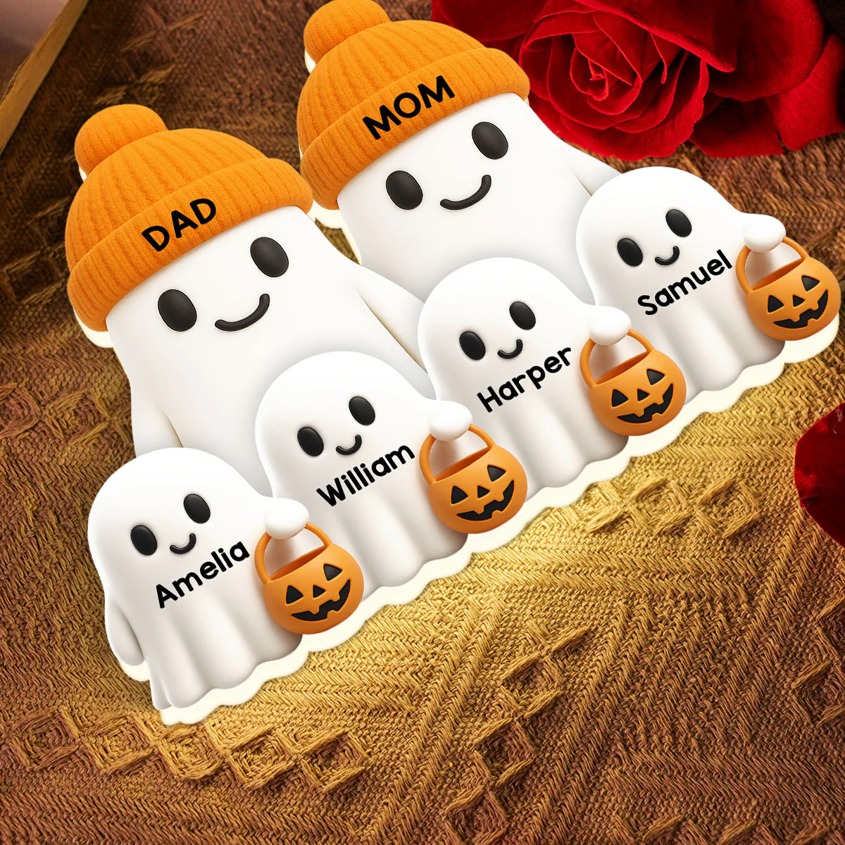 Family Dad Mom Kids Boo Crew Fall Halloween Decor - Personalized Light Box - Gift For Family - Image 6