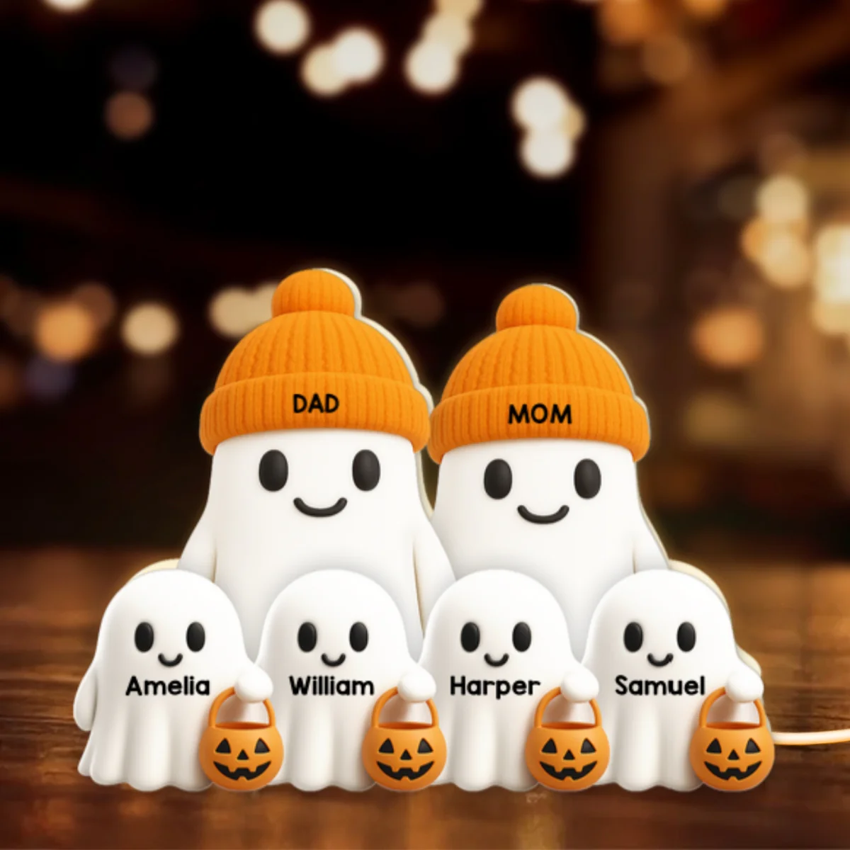 Family Dad Mom Kids Boo Crew Fall Halloween Decor - Personalized Light Box - Gift For Family - Image 8