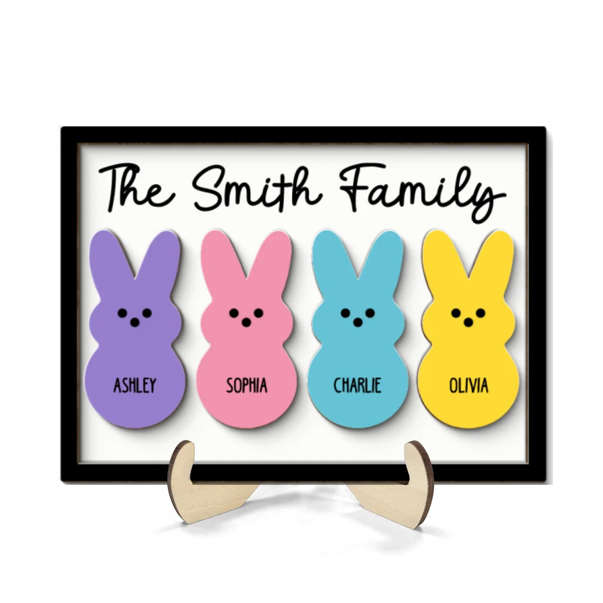 Family Easter Personalized 2-Layer Wooden Plaque - Image 8