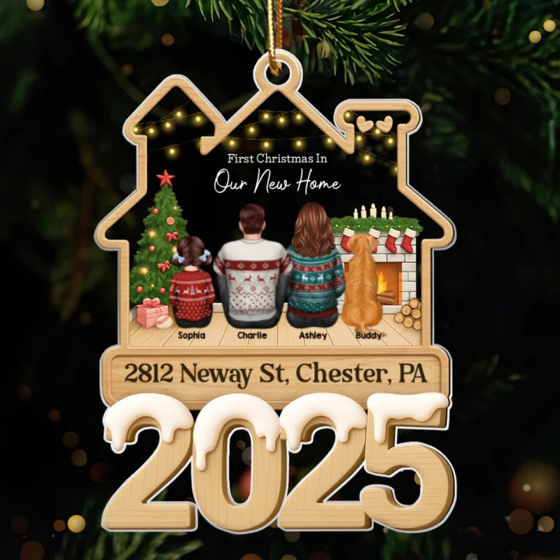 Family First Christmas In New Home - Personalized Acrylic Ornament - Unique Christmas Gift For Couple, Family - Image 8