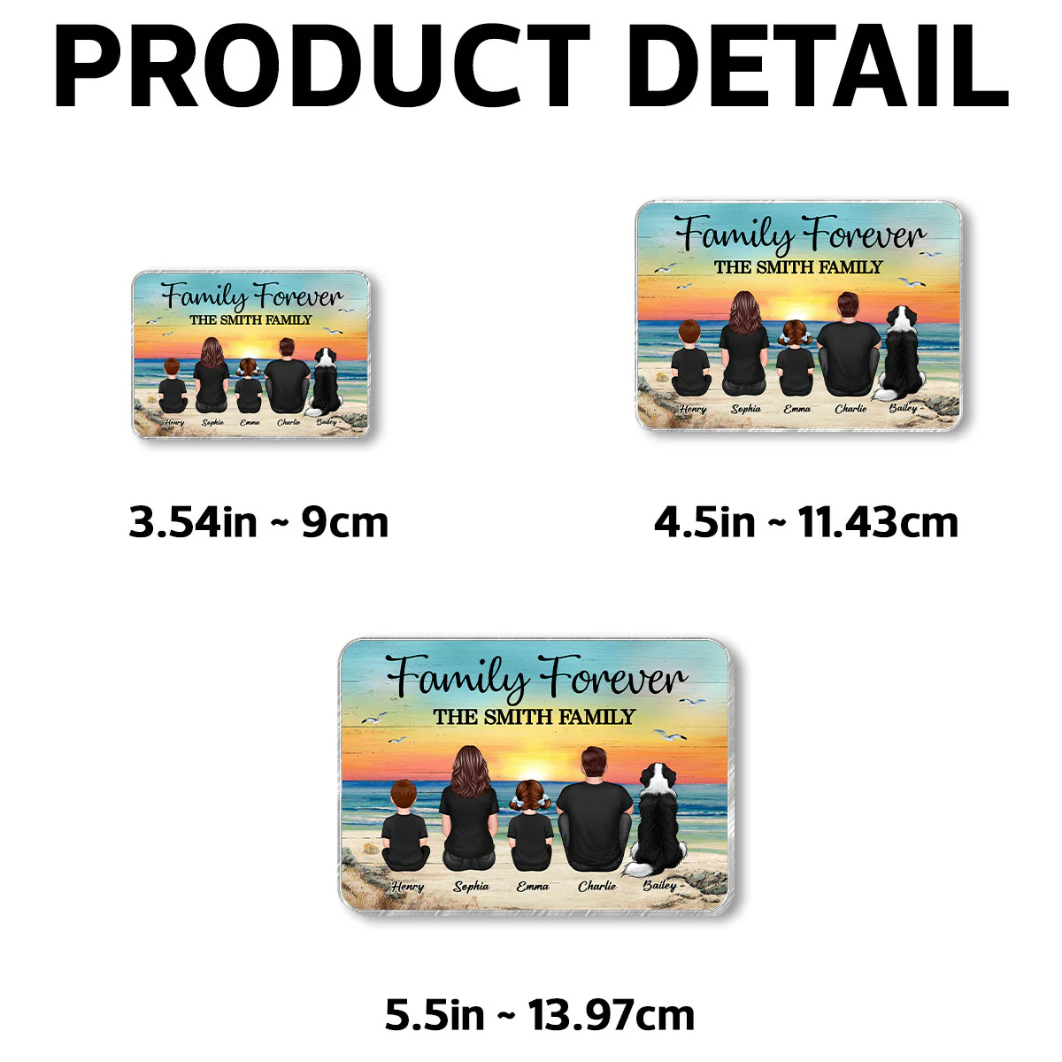 Family Forever Beach Landscape Personalized Acrylic Fridge Magnet, Gift For Family - Image 7