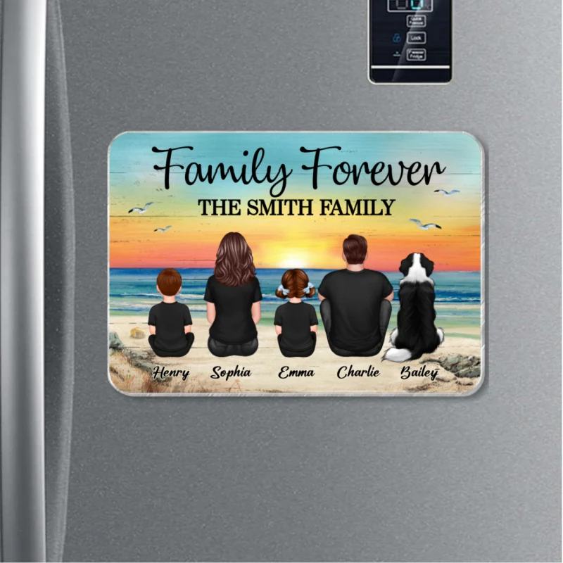Family Forever Beach Landscape Personalized Acrylic Fridge Magnet, Gift For Family - Image 9