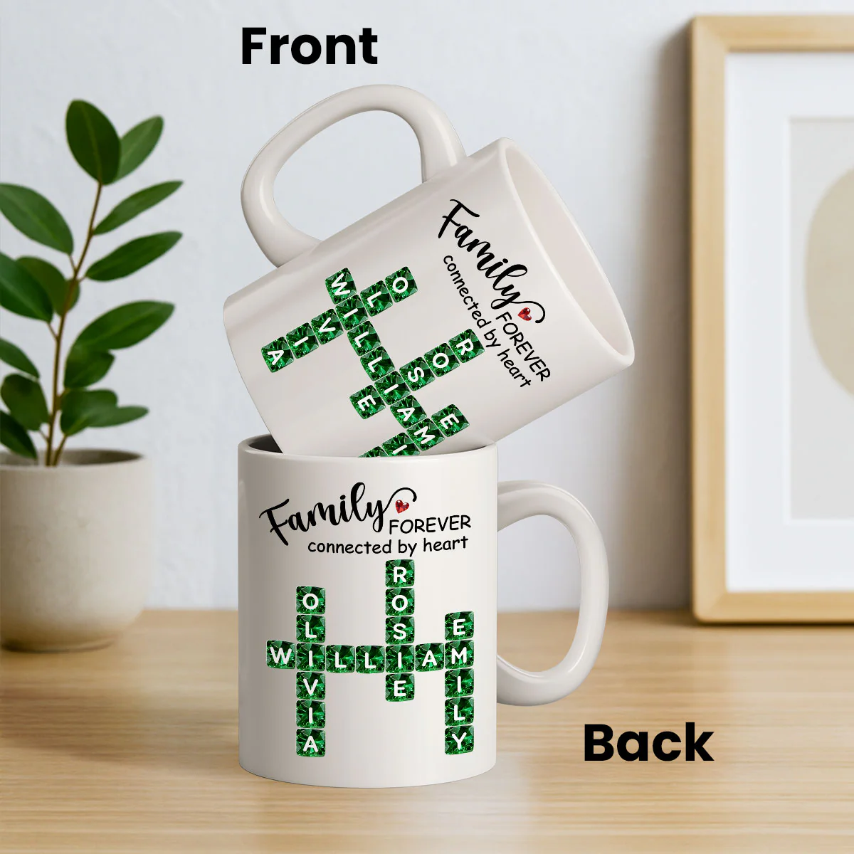Family Forever Connected by Heart 3D Crystal Crossword - Personalized Mug - Sentimental Gift for for Loved Ones - Image 12