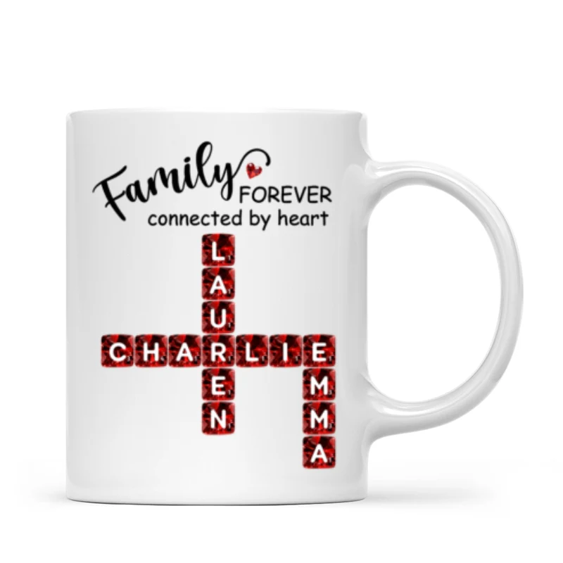 Family Forever Connected by Heart 3D Crystal Crossword - Personalized Mug - Sentimental Gift for for Loved Ones - Image 13