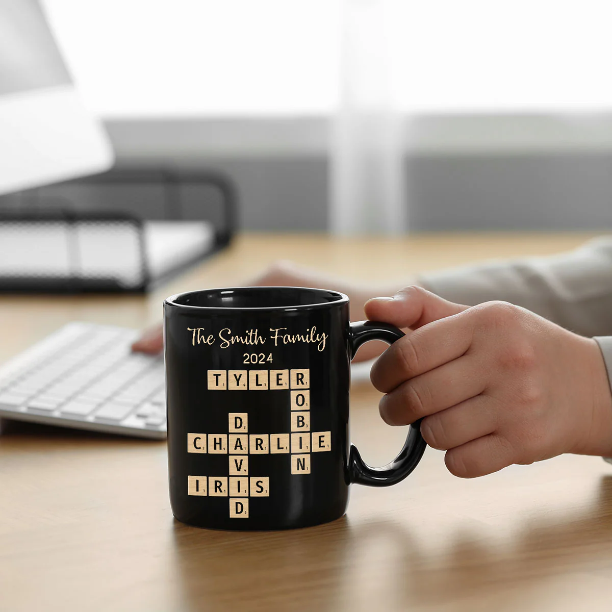 Family Forever Linked Together Crossword Puzzle Art Personalized Mug, Gift For Brothers, Sisters, Siblings, Family - Image 6