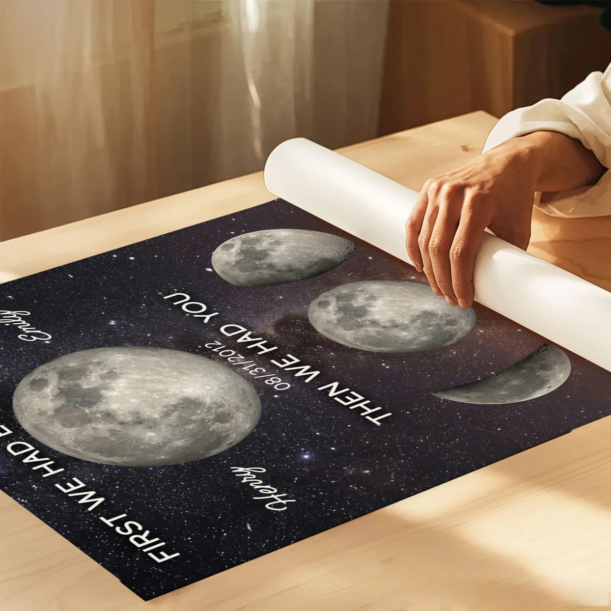 Family Forever Love We Have Everything Custom Birth Moon Phase - Personalized Poster - Gift For Mom, Dad - Image 7