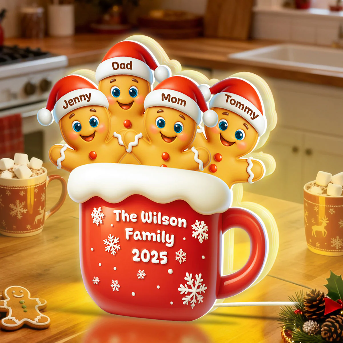 Family Gingerbread - Personalized Light Box - Heartwarming Festive Christmas Decor - Image 4