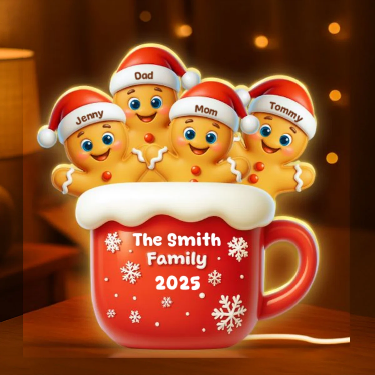 Family Gingerbread - Personalized Light Box - Heartwarming Festive Christmas Decor - Image 9