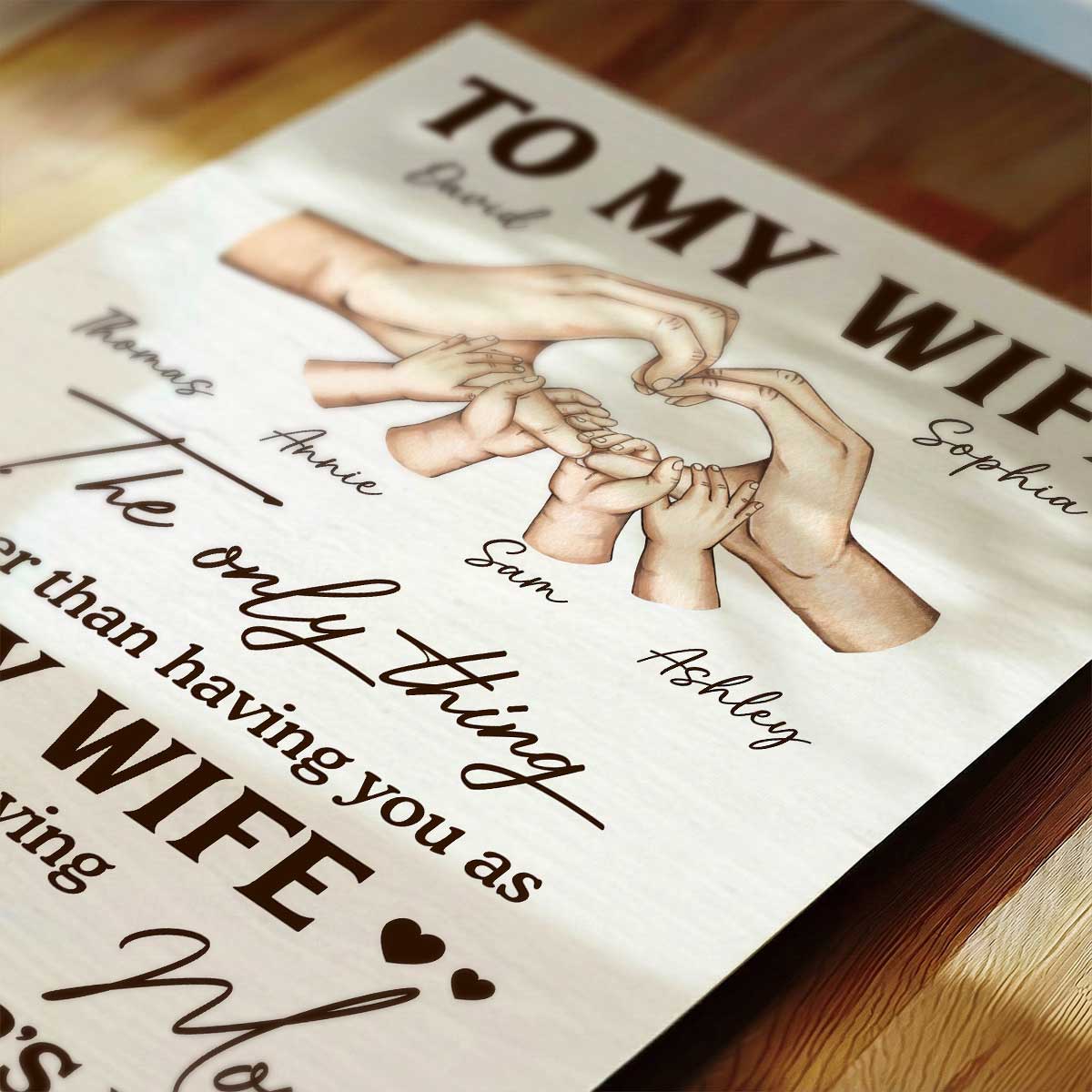 Family Heart Hands The Only Thing Better Than Having You As My Wife - Personalized Poster - Mother's Day Gift For Wife - Image 2