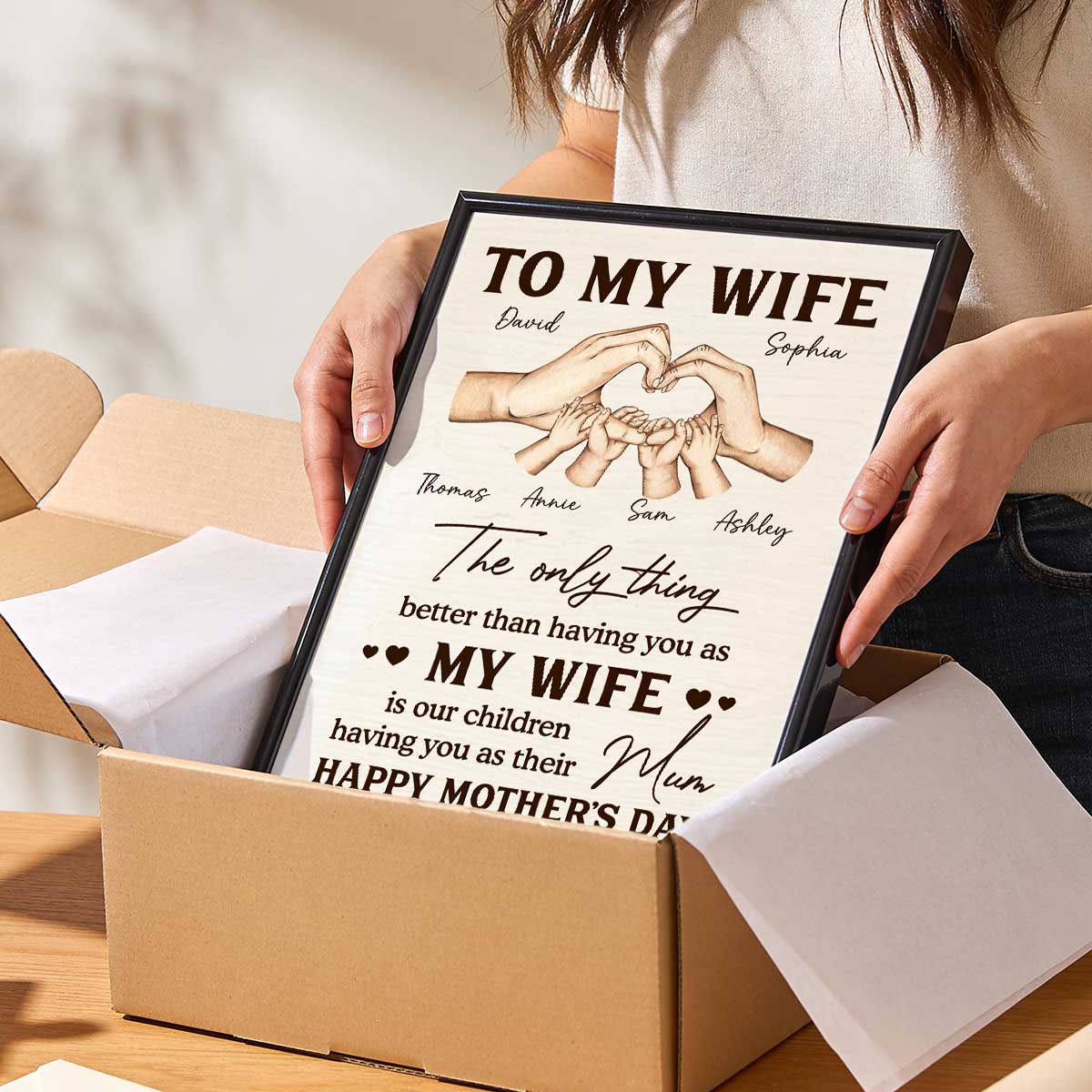 Family Heart Hands The Only Thing Better Than Having You As My Wife - Personalized Poster - Mother's Day Gift For Wife - Image 7