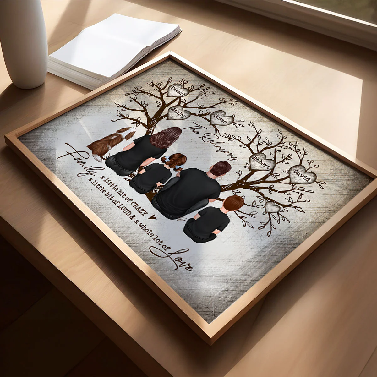 Family Heart Tree Sitting - Personalized Poster - Image 10