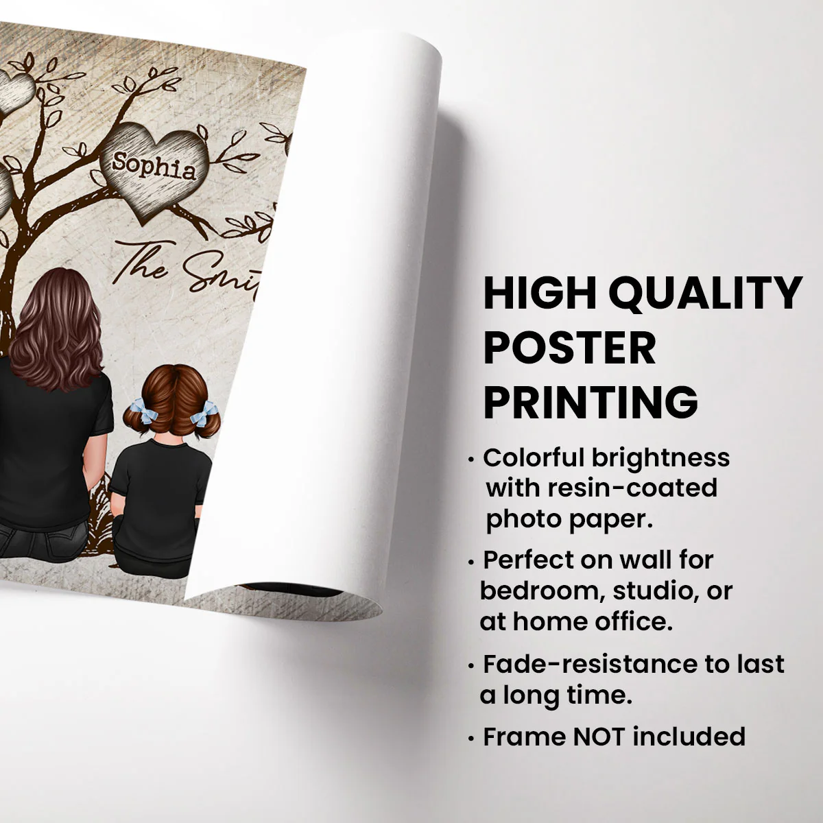 Family Heart Tree Sitting - Personalized Poster - Image 11